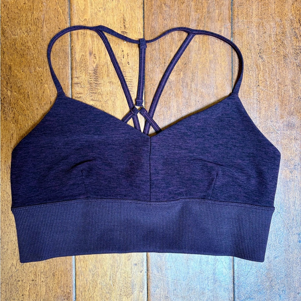 Alo Yoga Alosoft Lavish Bra, size large, Oxblood heather color, like NEW!